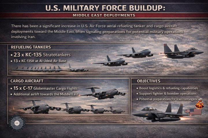 US surge of aerial refueling to middle east 