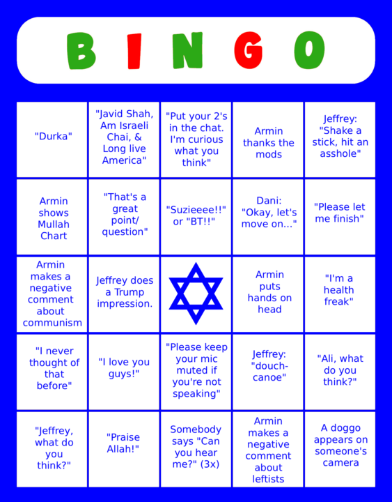 Liberty Politics Discussion Group Bingo card