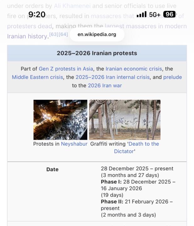 Interesting the wiki page for the January Protest 