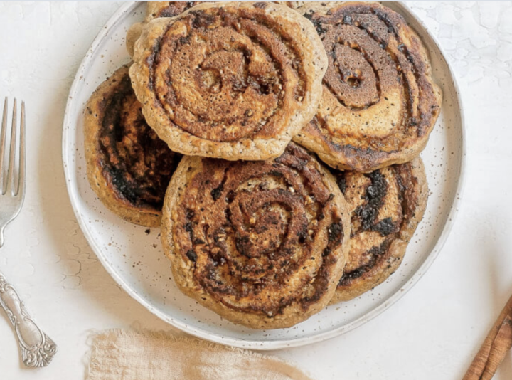 Cinnamon Roll Pancakes - Dietitian approved?!