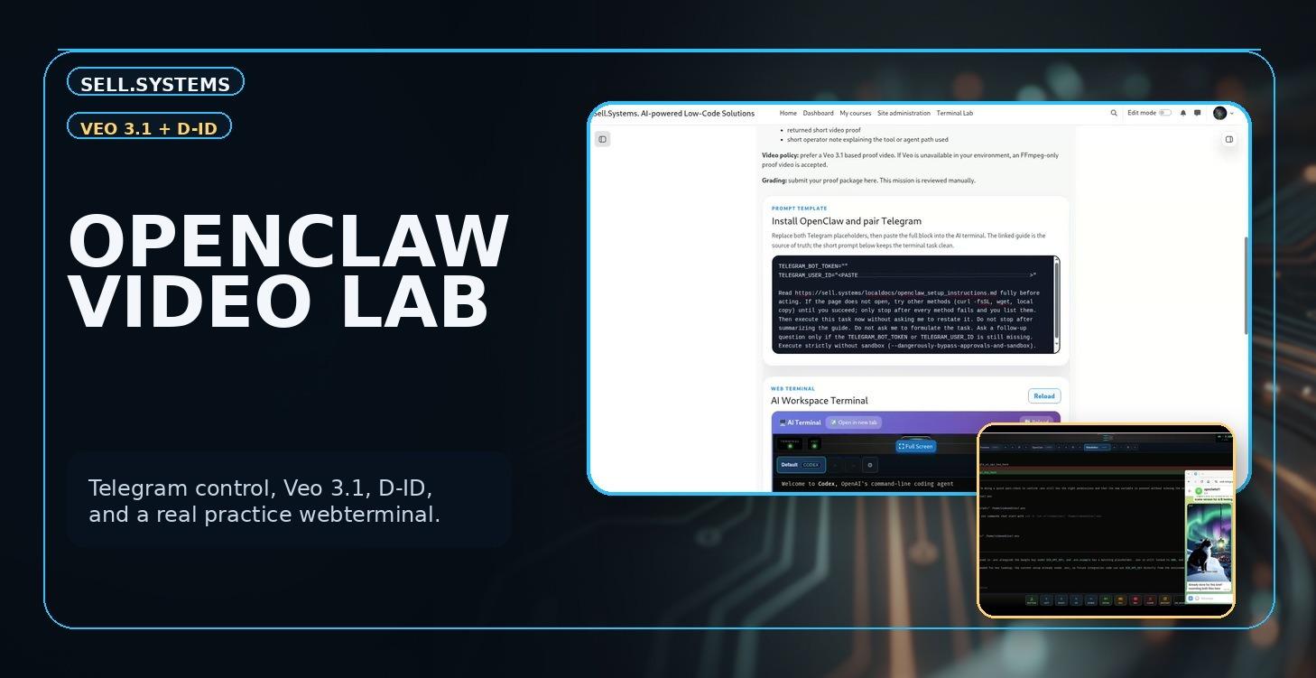 OpenClaw AI Video Lab | Veo 3.1 + D-ID