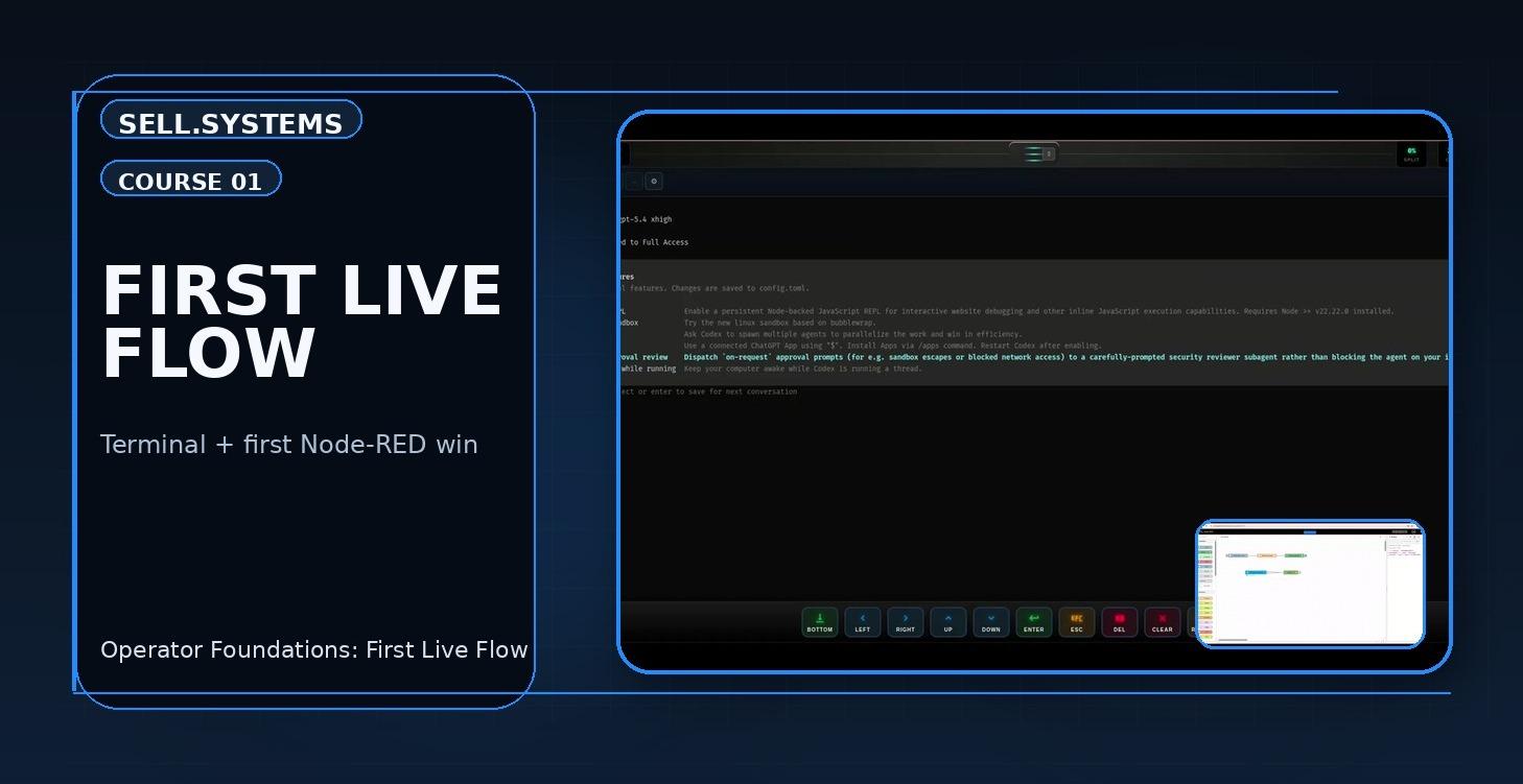 01 Operator Foundations: First Live Flow