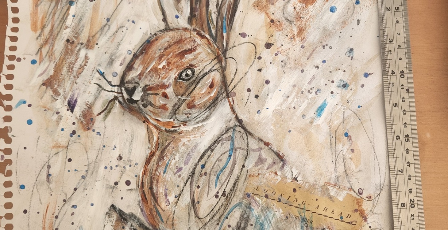 Mixed media rabbit