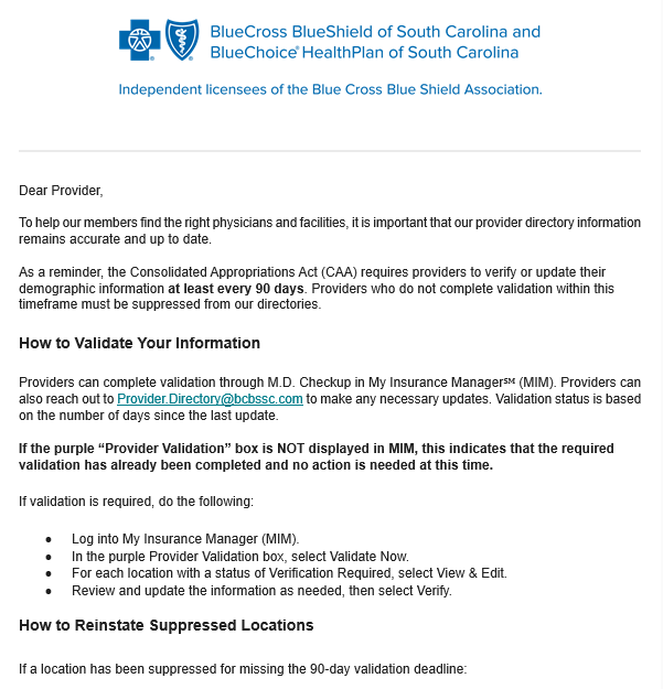 BCBS South Carolina 