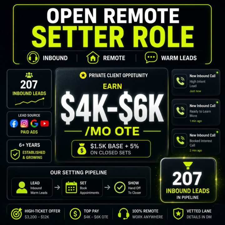 Hiring for Setters!