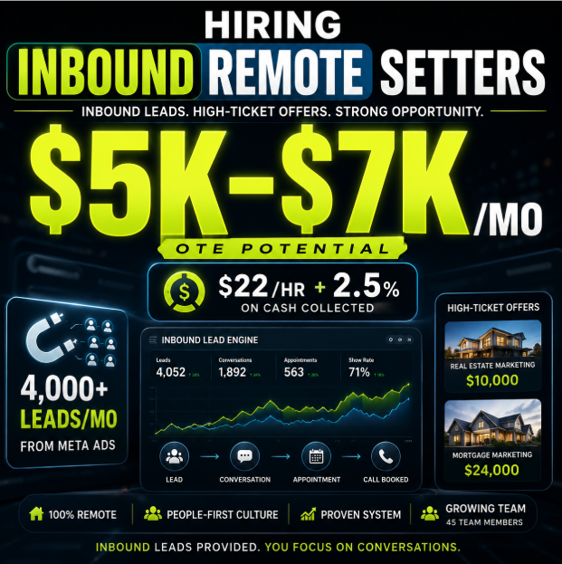 Hiring Inbound Setters!