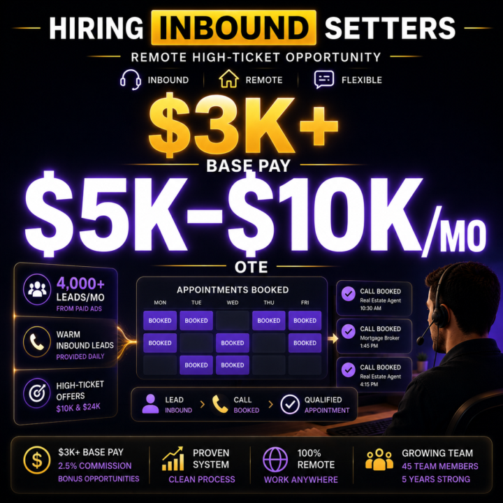 Hiring Inbound Setters!