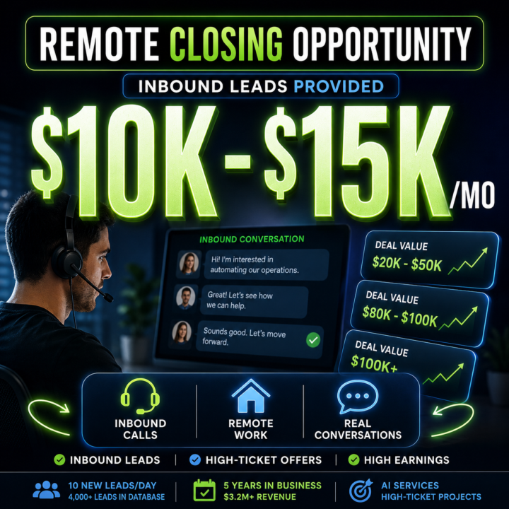 Hiring Inbound Closers!
