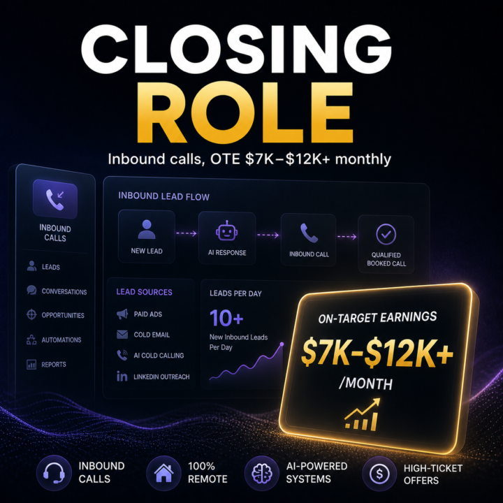 Hiring for Inbound Closers!