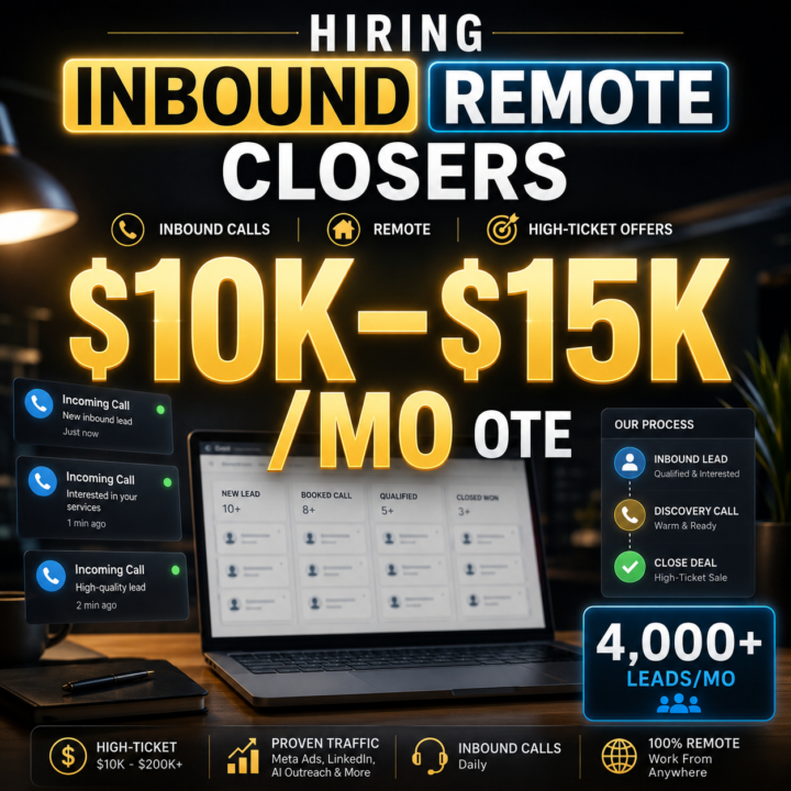 Hiring Inbound Closers