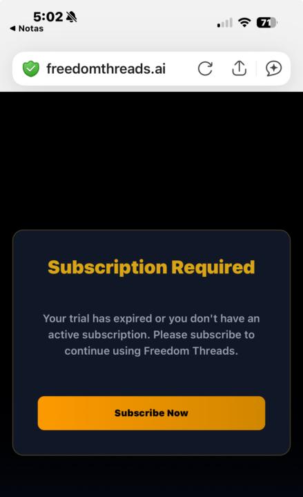 Help me access my Freedom Threads account, I’m a lifetime subscriber.