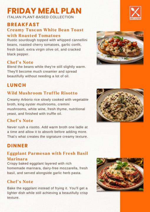 🍝 Friday's meal plan is here... and we're heading to Italy!