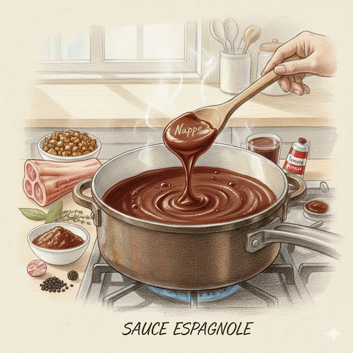 Sauce espagnole/ brown sauce 