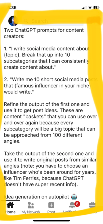 Chat GPT prompt for more content