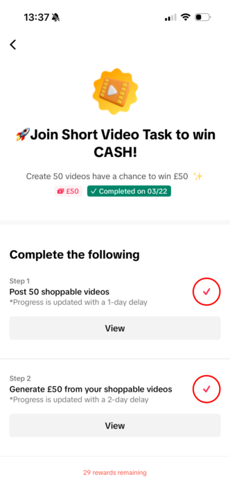 Another £50 task won!