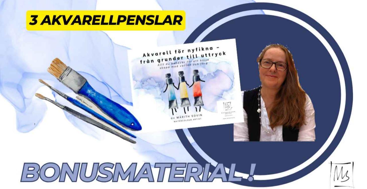 Tre akvarellpenslar