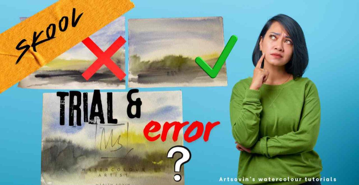 "Trial & error" i akvarell