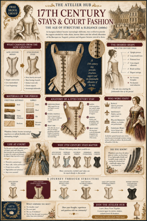 🪡 17th Century Stays, Corsets & Court Fashion 🪡