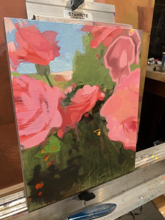 Progress on my current roses piece 