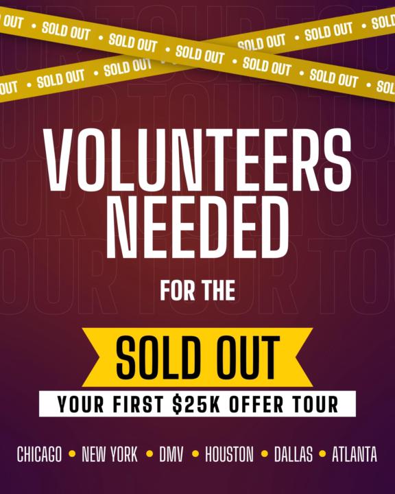 🚨 VOLUNTEER OPPORTUNITIES OPEN IN ALL TOUR CITIES — APPLY NOW! 🚨