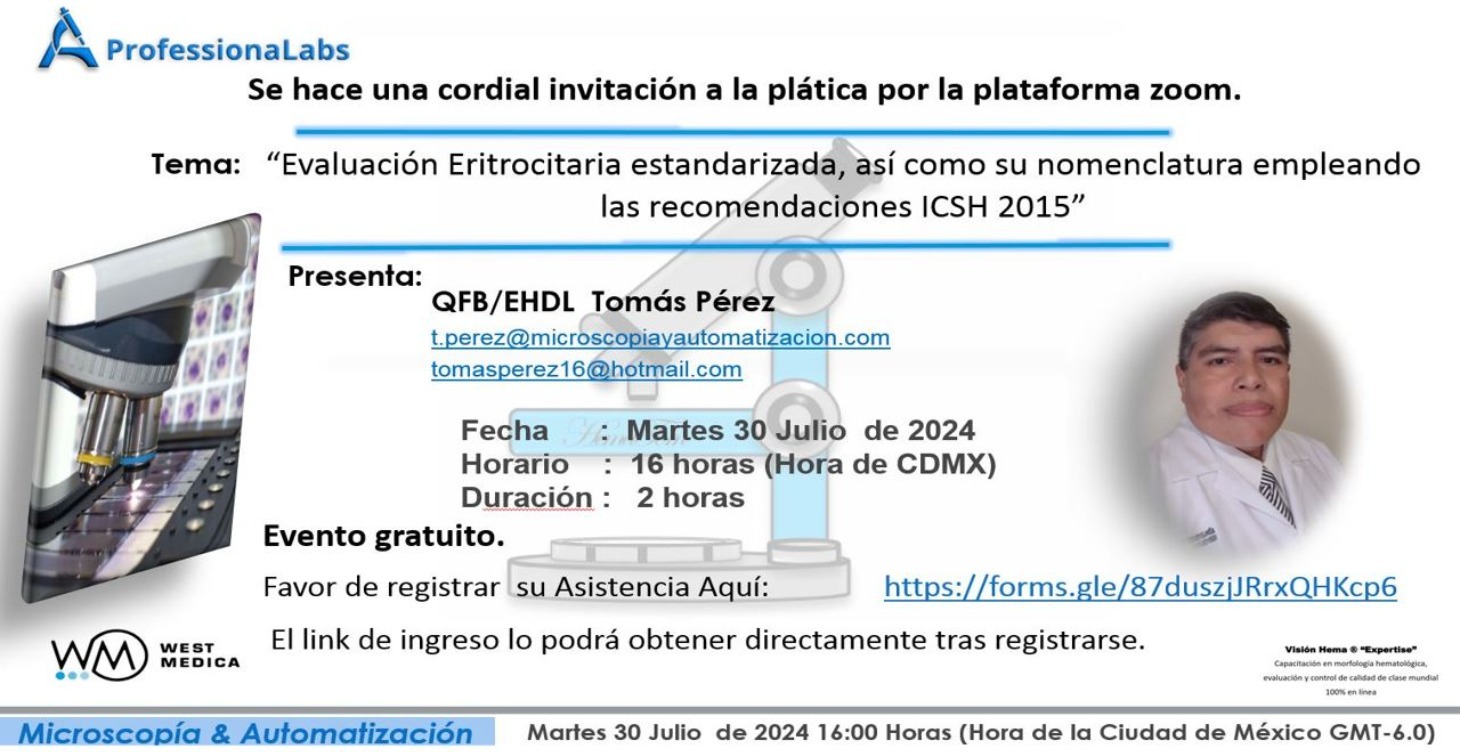 Evaluación Eritrocitaria Estandarizada ICSH 2015