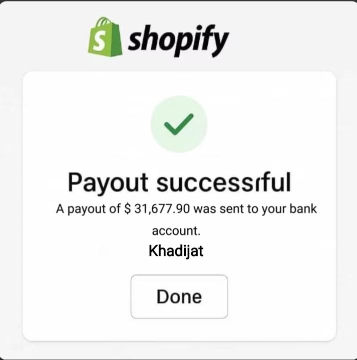 💸 Proof that hard work pays off! Just received $31,677.90 from my Shopify store! 
