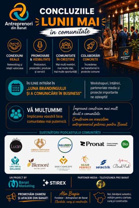 Concluziile Lunii Mai în Comunitatea Antreprenori din Banat