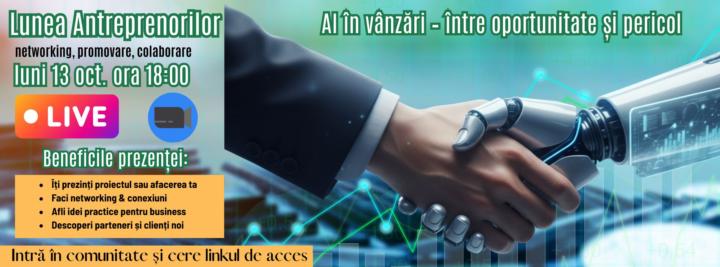 🔔 LUNEA ANTREPRENORILOR – întâlnirea de luni, 13 octombrie ora 18:00
