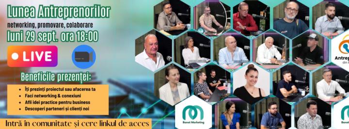 🚀 LUNEA ANTREPRENORILOR revine luni, 29 septembrie, ora 18:00, pe Zoom!