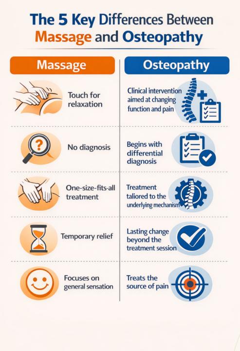 The difference between massage and osteopathic treatment 🙌