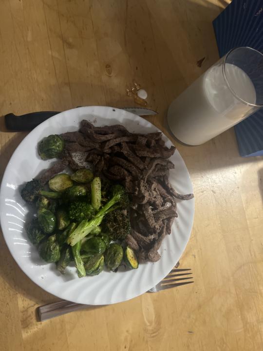 Big boy steak and veggies