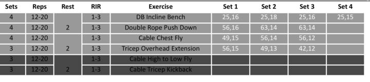 Chest and Triceps workout 