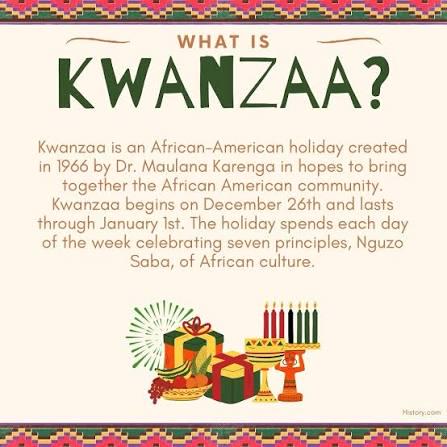 Happy Holidays and Happy Kwaanza 