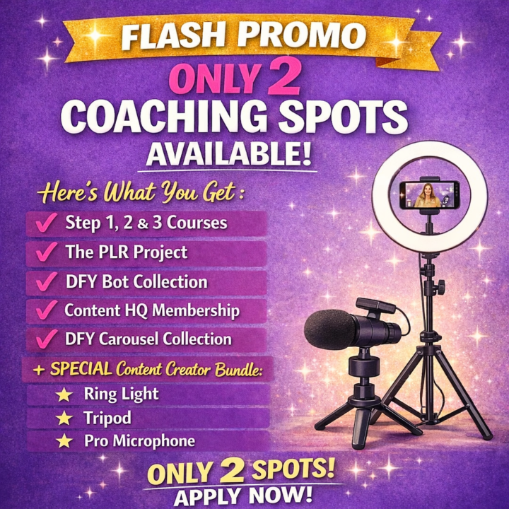 🚨 FLASH PROMO: 1:1 COACHING SPOTS OPEN (ONLY 2!) 🚨