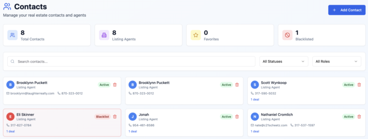 Contacts CRM Feature