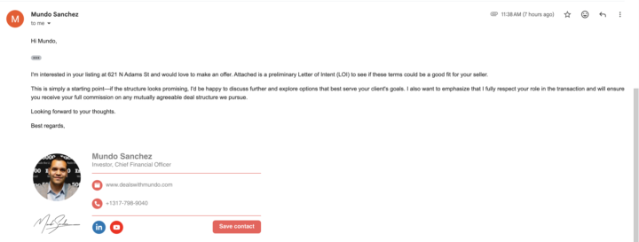 Custom LOI Email & Document Signatures