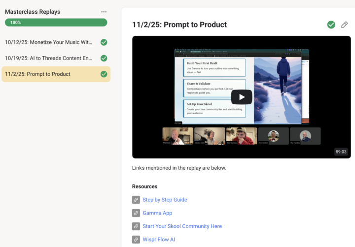 Prompt to Product Masterclass Uploaded!