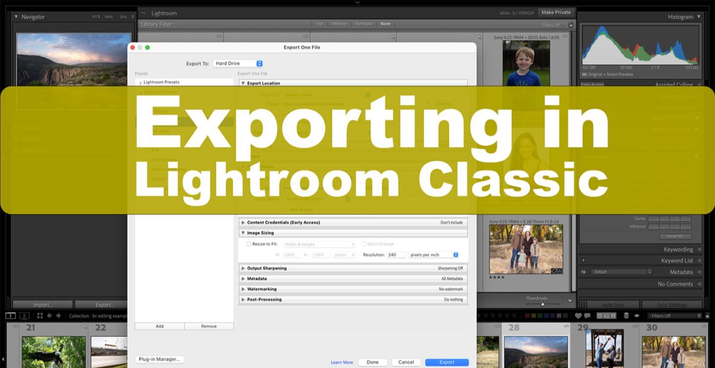 Exporting in Lightroom Classic