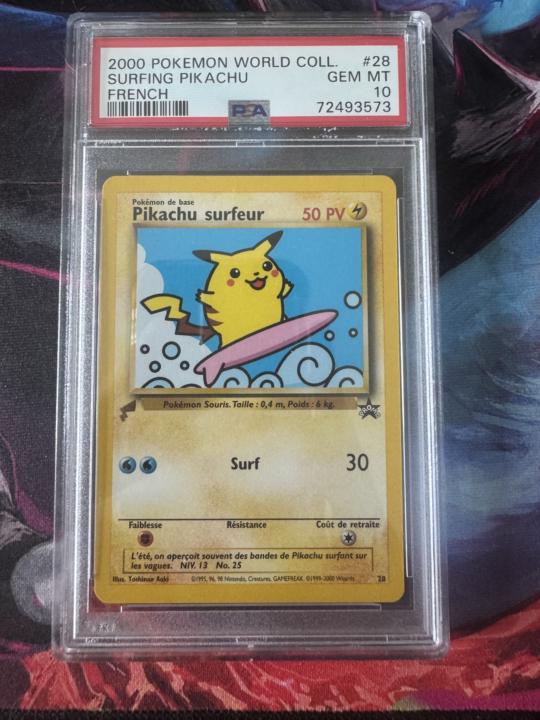 2000 Pokemon World Collection Surfing Pikachu PSA10