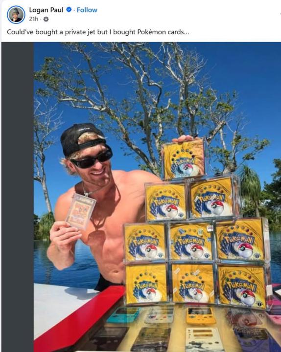 Logan Paul is back into pokemon cards...