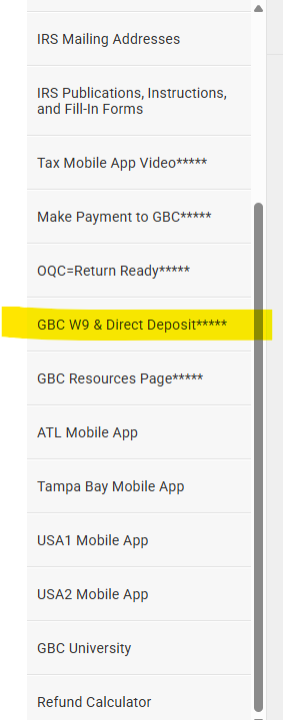 Links + Tax Software Quick Reference = Same as Resource Page