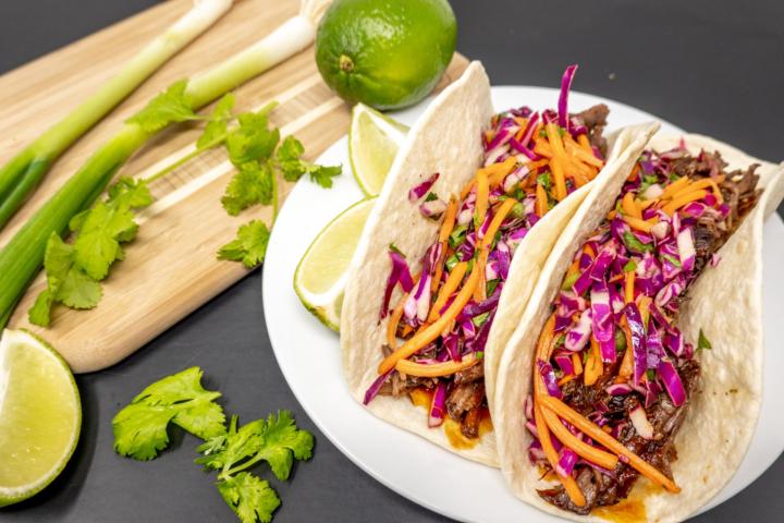 Korean Bulgogi Tacos with Gochujang Slaw