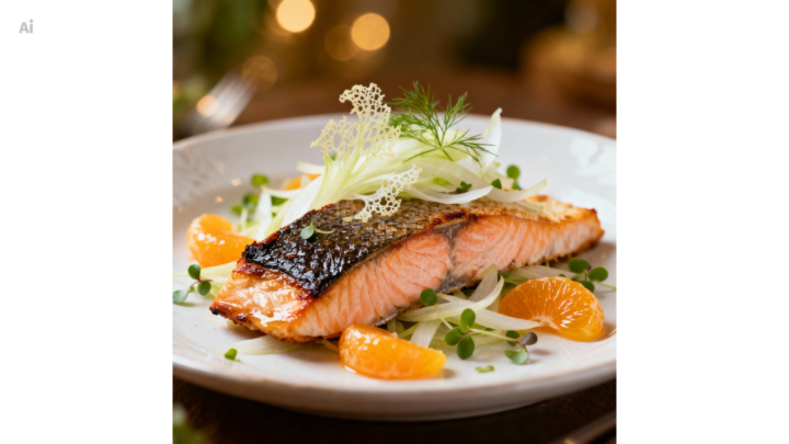 Crispy Skin Salmon with Fennel & Orange Salad