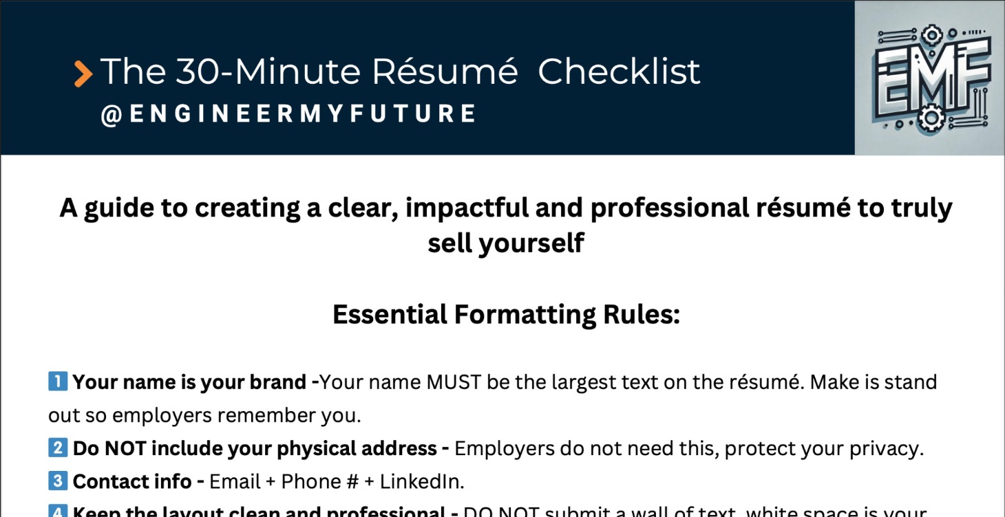 30 Minute Resume Checklist