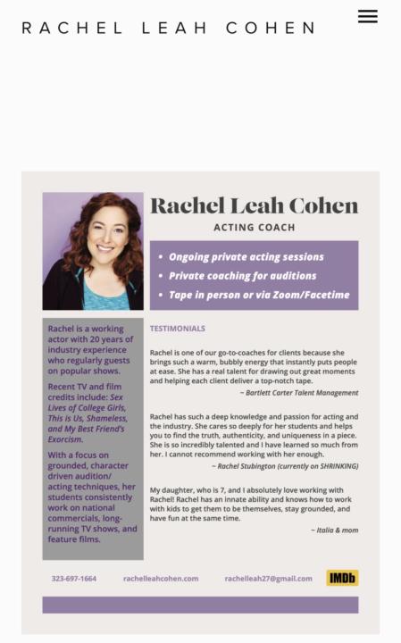 Acting coach!