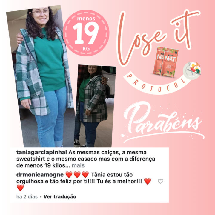 -19kg desde 15 de junho! Parabéns Tânia!