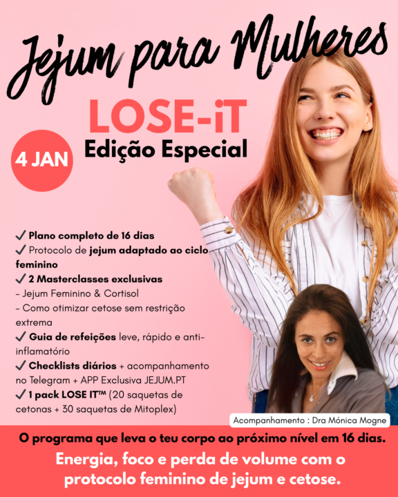 4 de Janeiro começamos o Jejum para Mulheres, a edição especial do LOSE-IT™