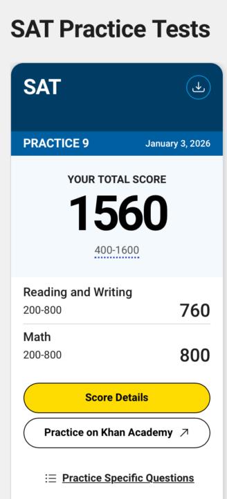 My confidence finally returned after the failure of the dec sat(JANUARY 3  ) 