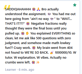 Feedback from Learner