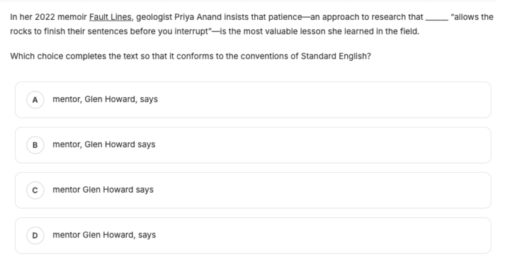Daily SAT Question 12/22